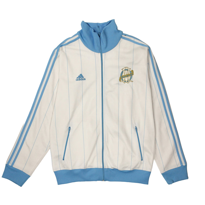 2009/10 Olympique Marseille Adidas Track Jacket White/Blue [M]