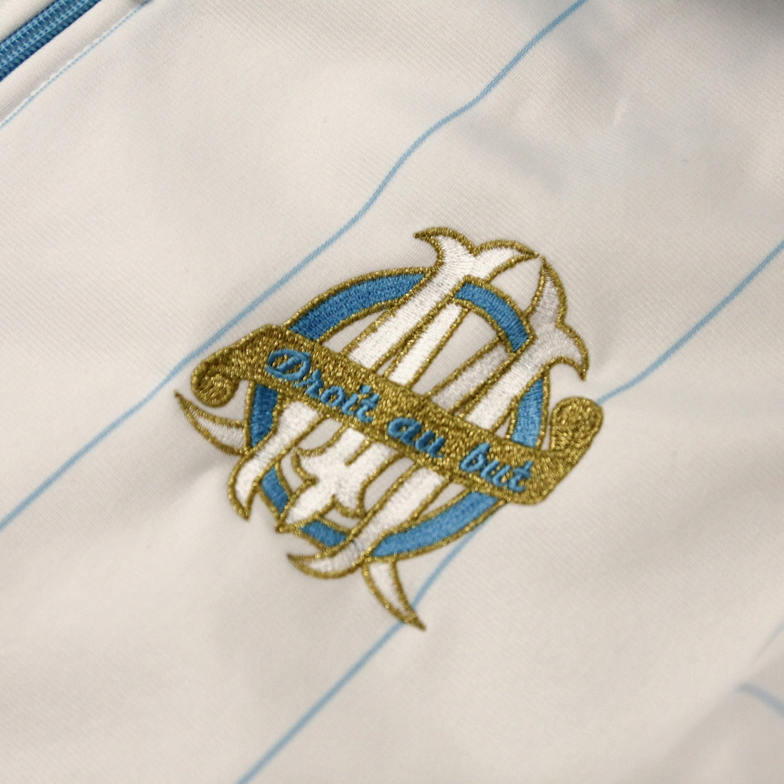 2009/10 Olympique Marseille Adidas Track Jacket White/Blue [M]