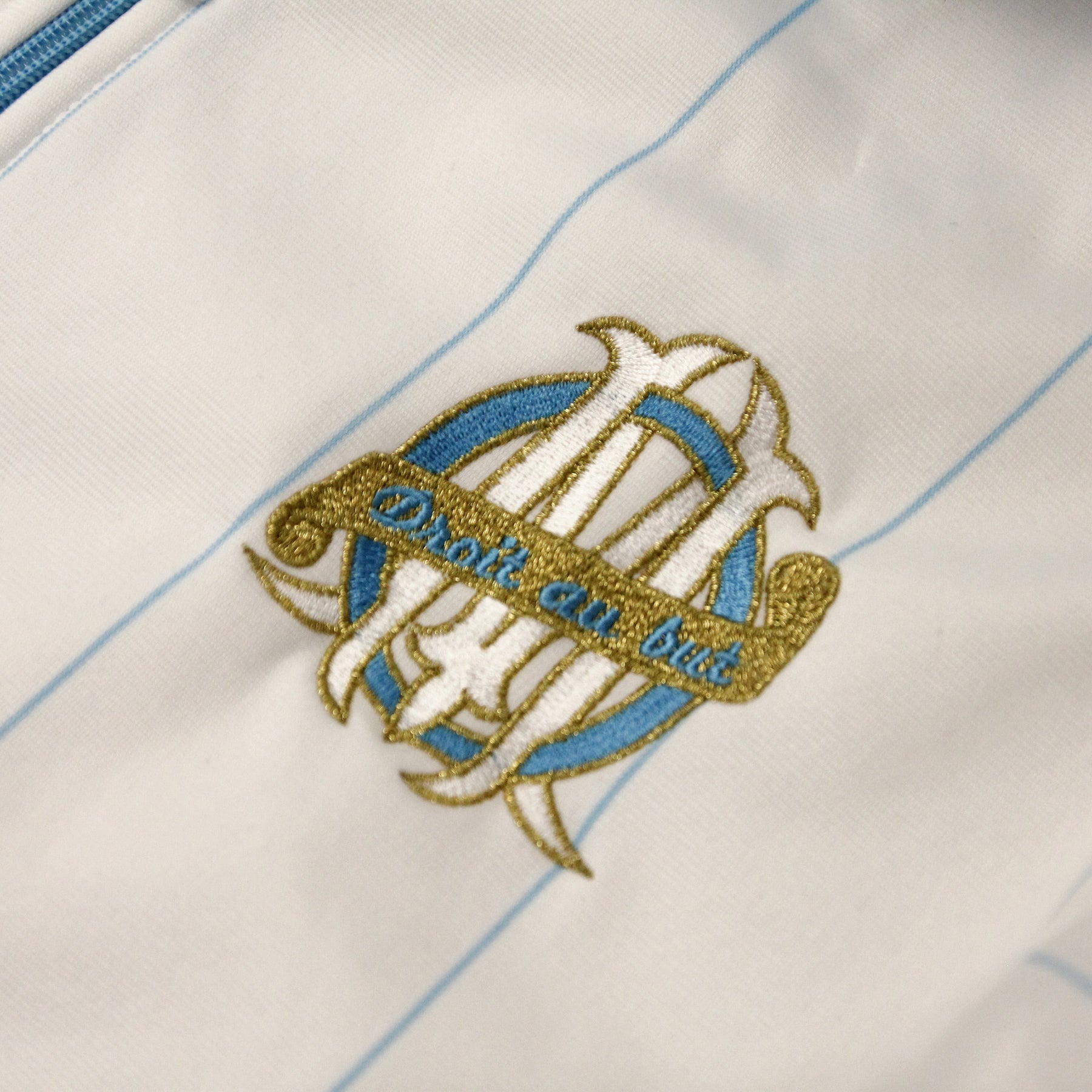 2009/10 Olympique Marseille Adidas Track Jacket White/Blue [M]