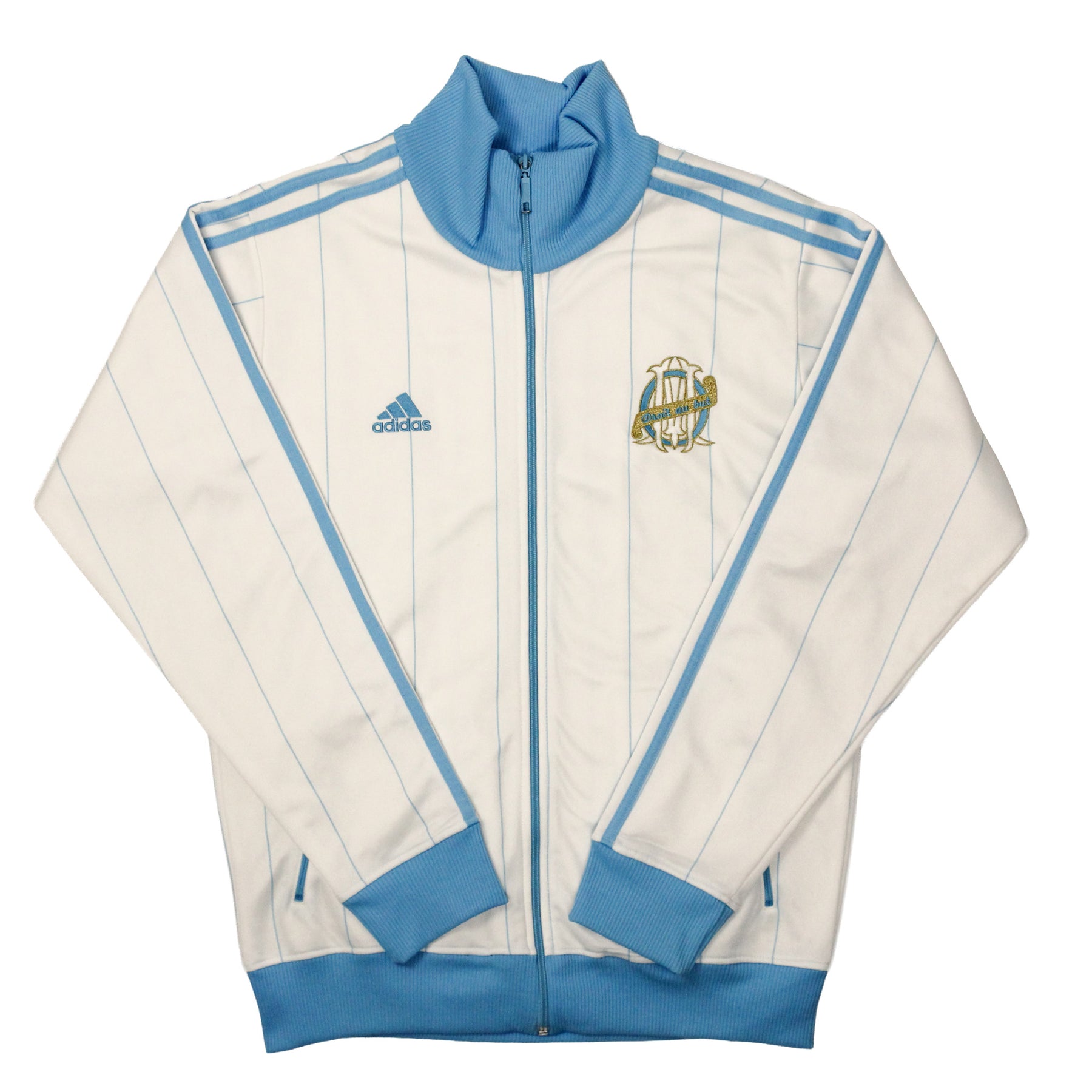 2009/10 Olympique Marseille Adidas Track Jacket White/Blue [M]