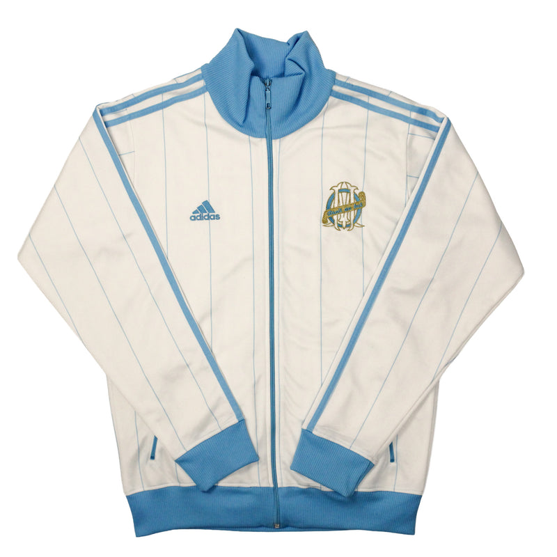 2009/10 Olympique Marseille Adidas Track Jacket White/Blue [M]