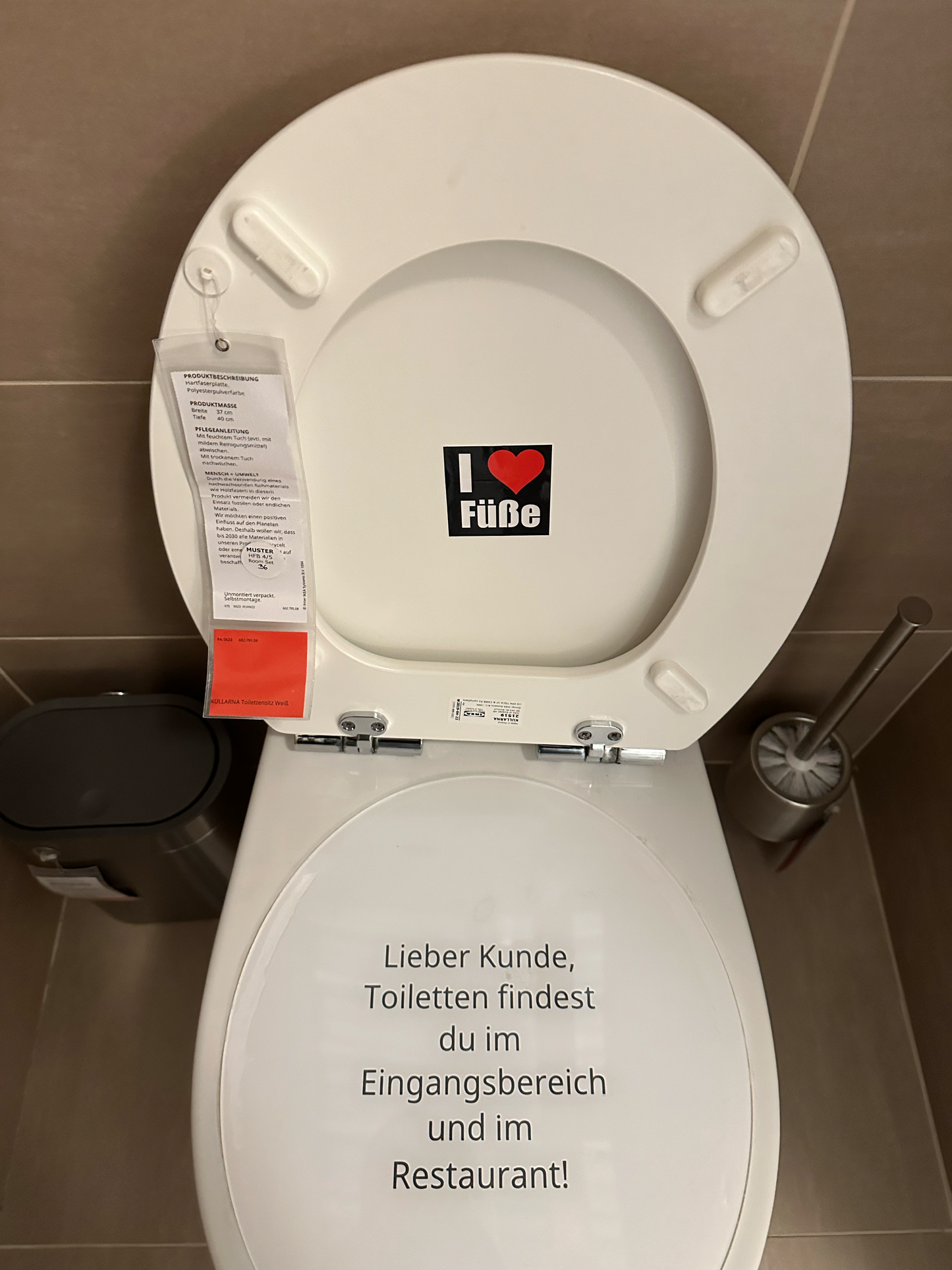 ich-liebe-füße-Sticker; Toilette