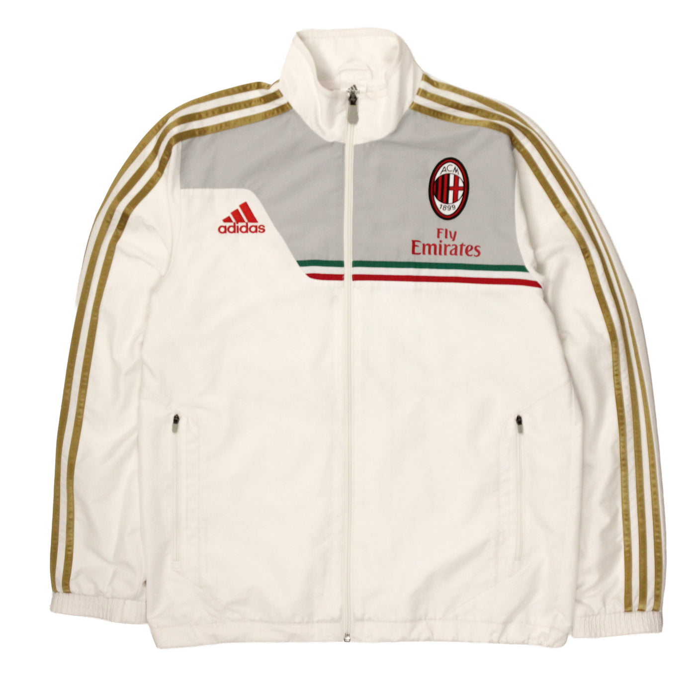 2013/14 AC Milan Adidas Anthem Track Jacket White/Gold [M]