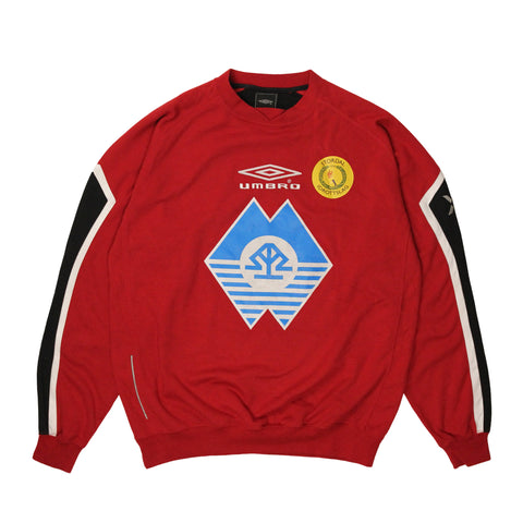 Vintage Umbro Stordal IL Fotball Training Sweatshirt Red [L]