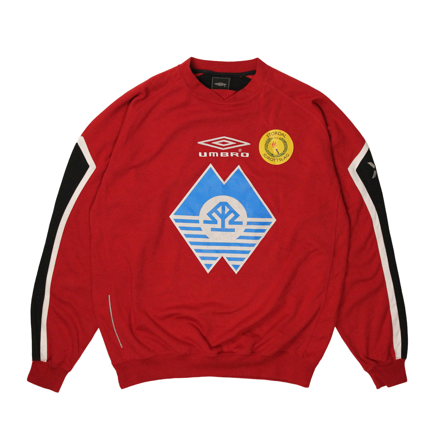 Vintage Umbro Stordal IL Fotball Training Sweatshirt Red [L]